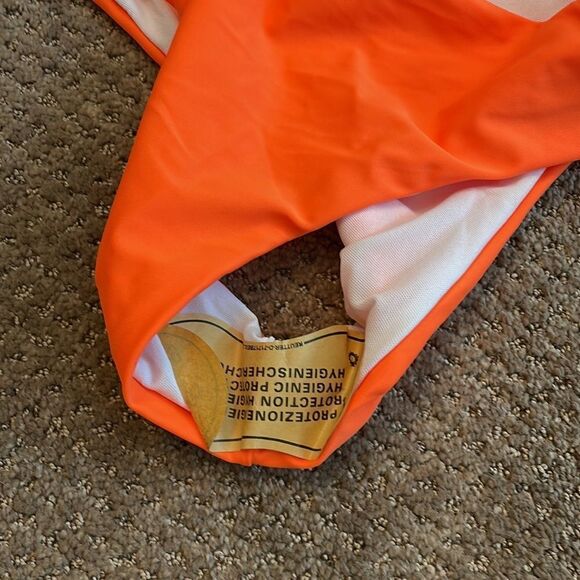 Orange bathing suit Bikini bottoms NEW size S - Picture 2 of 3